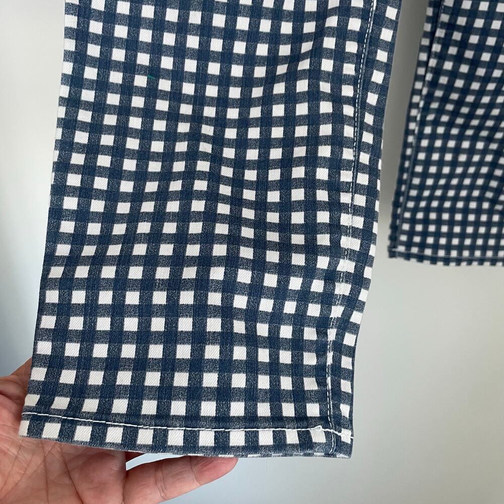 Chicos Girlfriend Slim Leg Ankle Pants Size 1 (8-10)Blue Gingham Perfect Stretch - Picture 8 of 16